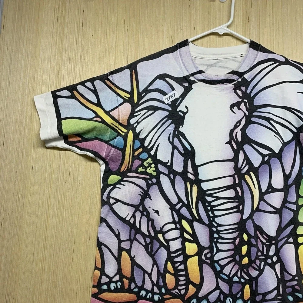 Vintage Liquid Blue Shirt Adult Extra Large White Short Sleeve Men's 1993 AOP - Picture 15 of 16